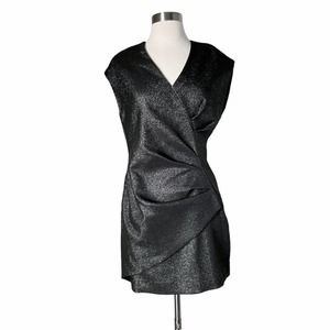 IRO Dresdi Metallic Cocktail Mini Dress Shimmery Glitter